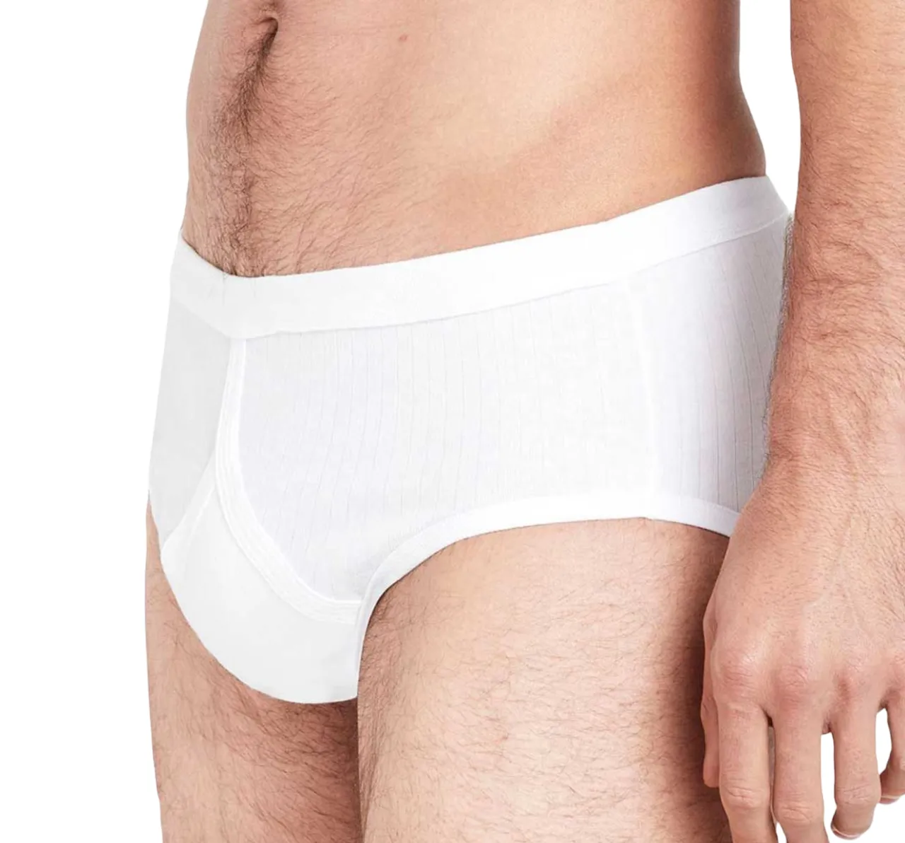 12 X Jockey Mens Y-Front Rib Brief Underwear - White