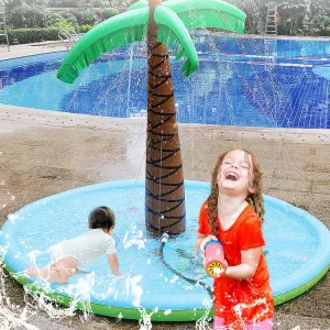 180cm Water Spray Pad Inflatable Water Spray Coconut Tree Summer Water Toys