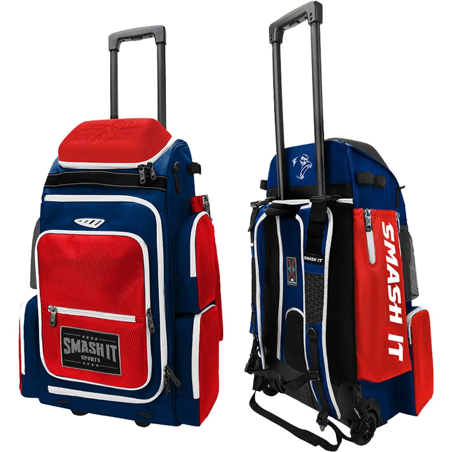 2025 Smash Ops Lil’ Guerrilla Hybrid Roller/Bat Pack Bag - Red/Navy