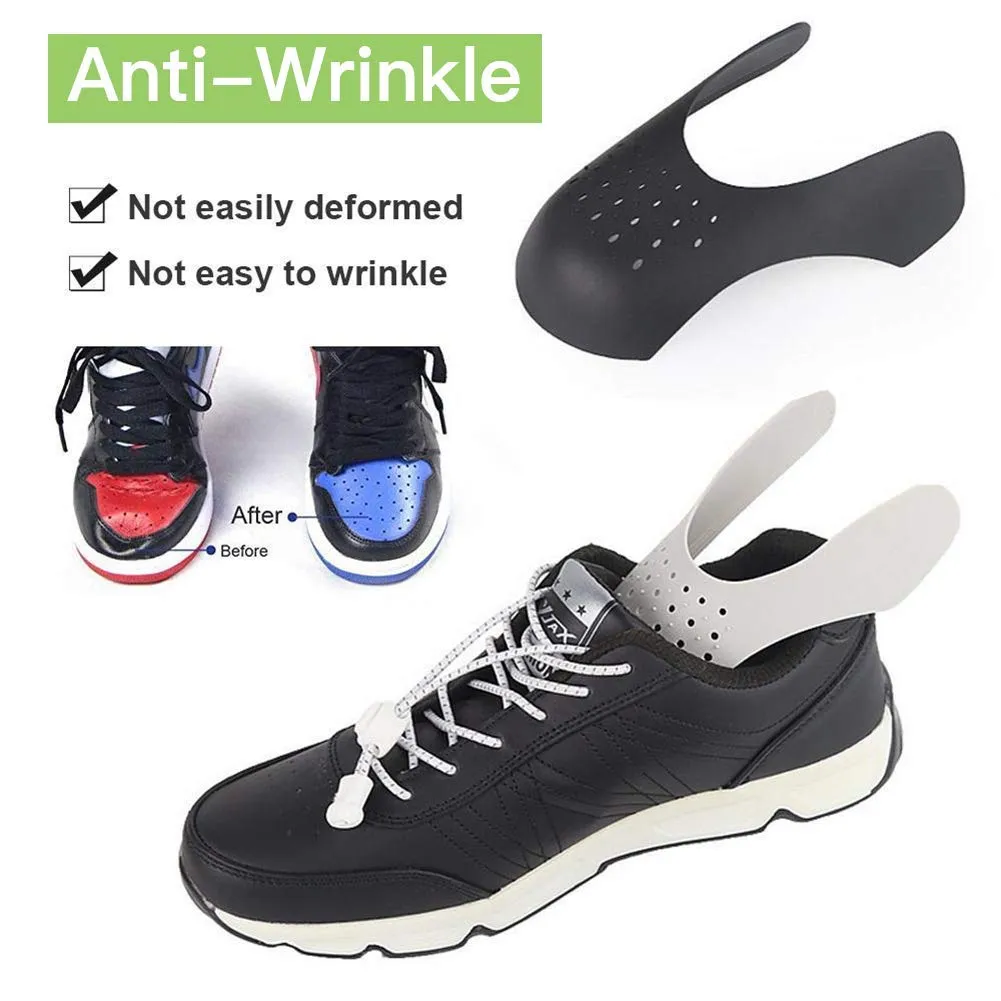 6 Pairs Anti-Wrinkle Shoe Crease Protector Against Shoe Creases,Toe Box Crease Protectors Prevent Sports Shoes Crease Guard for Men's 7-12/ Women's 5-8 3 White 3 Black