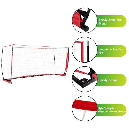 6/8/12 Feet Durable Bow Style Soccer Goal Net with Bag-12' x 6'