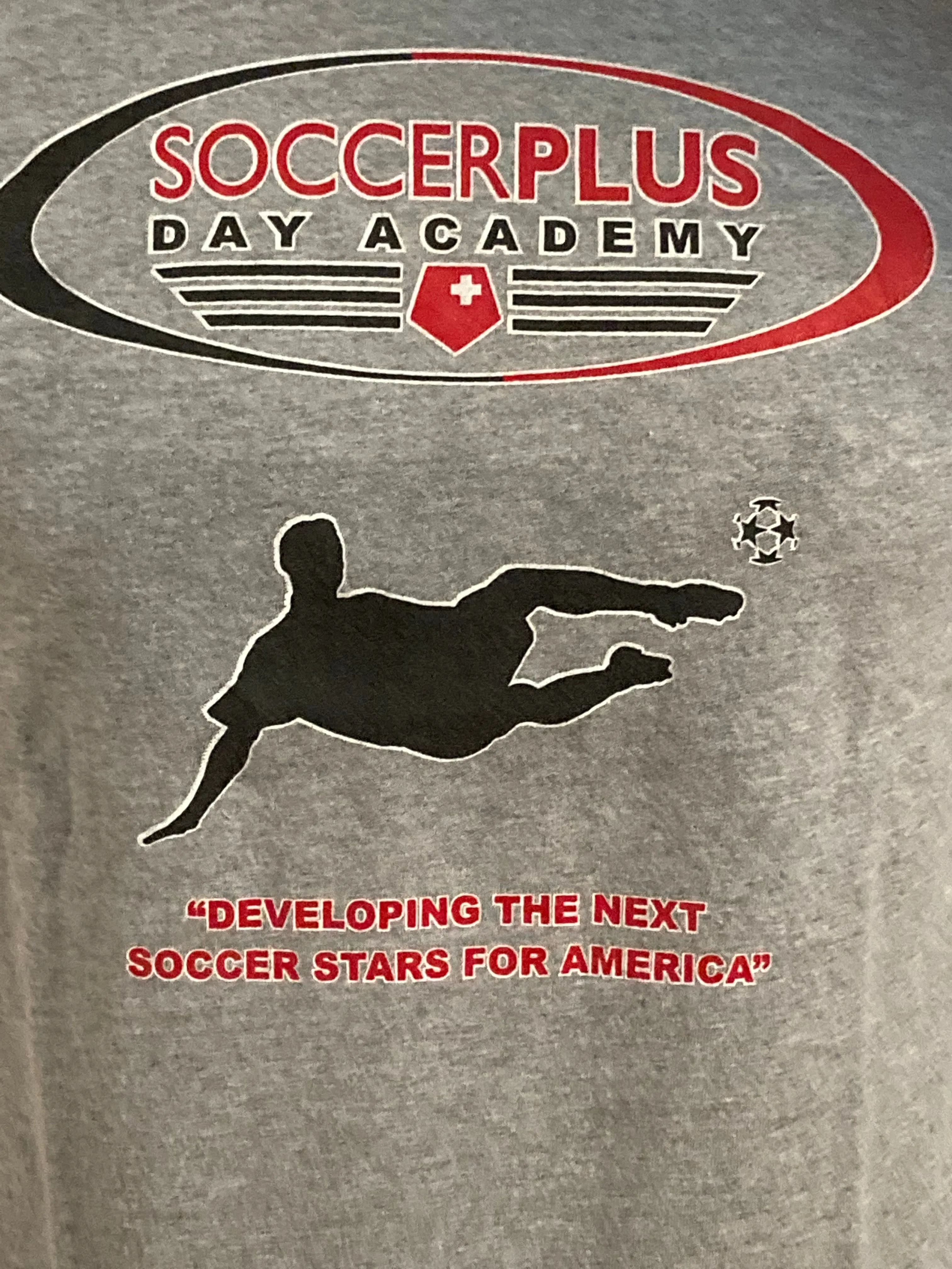 ADIDAS "SOCCER PLUS" DAY ACADEMY Graphic Print Adult S Small SM Gray T-Shirt Tee Shirt