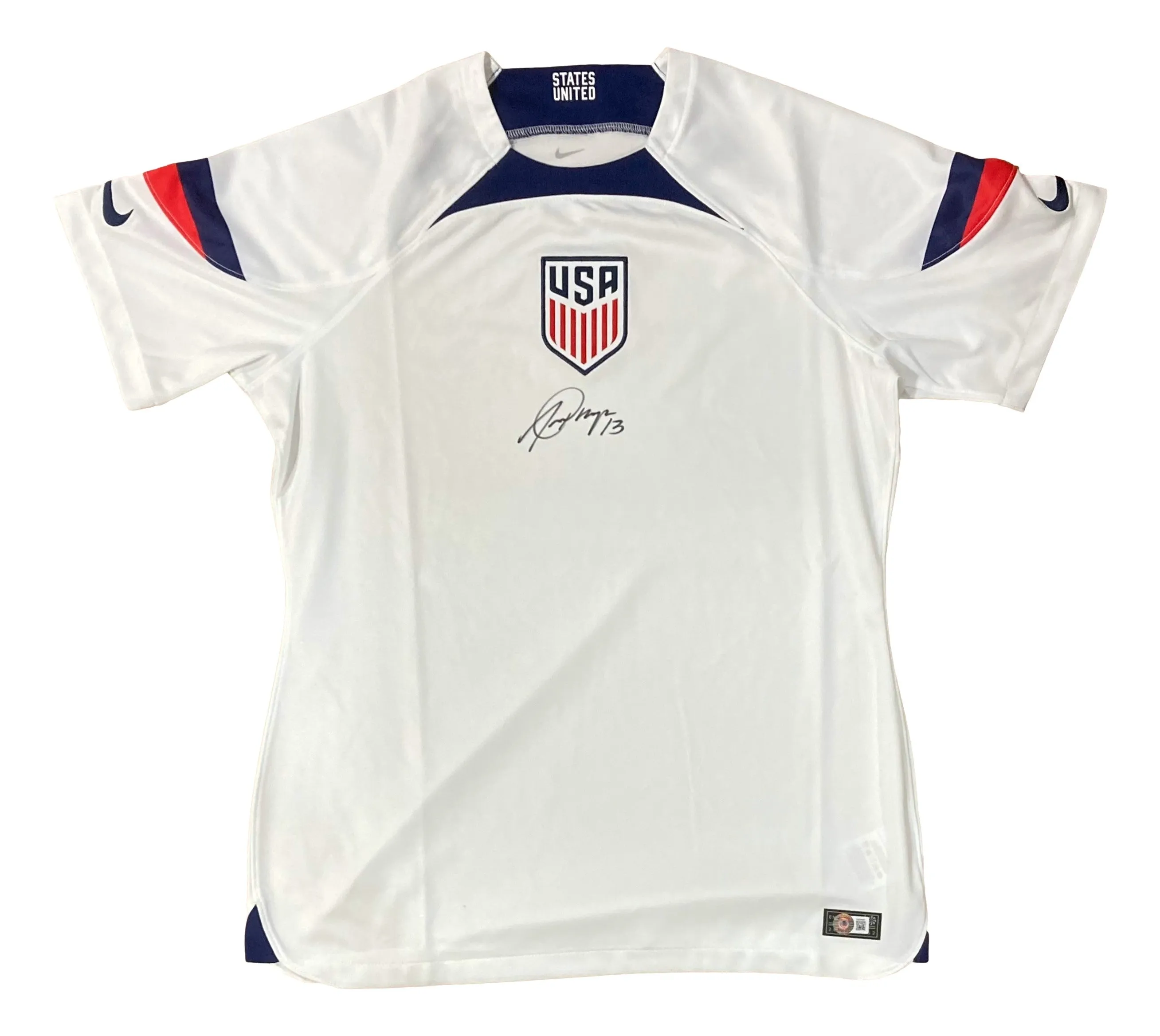 Alex Morgan Signed White Nike USA Women's Soccer Jersey BAS ITP