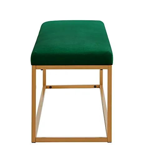 Ball & Cast Upholstered Bench, 48" W, Emerald Velvet