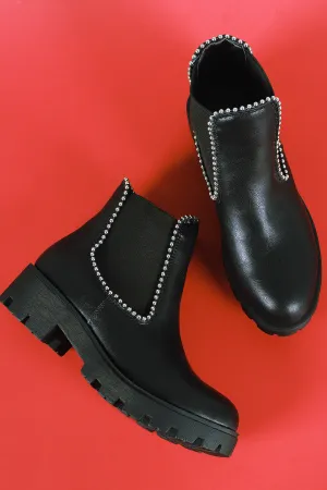 Bamboo beads Trim Side Elastic Gore Chelsea Booties