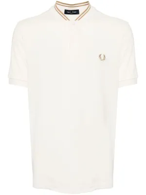 band-collar polo shirt