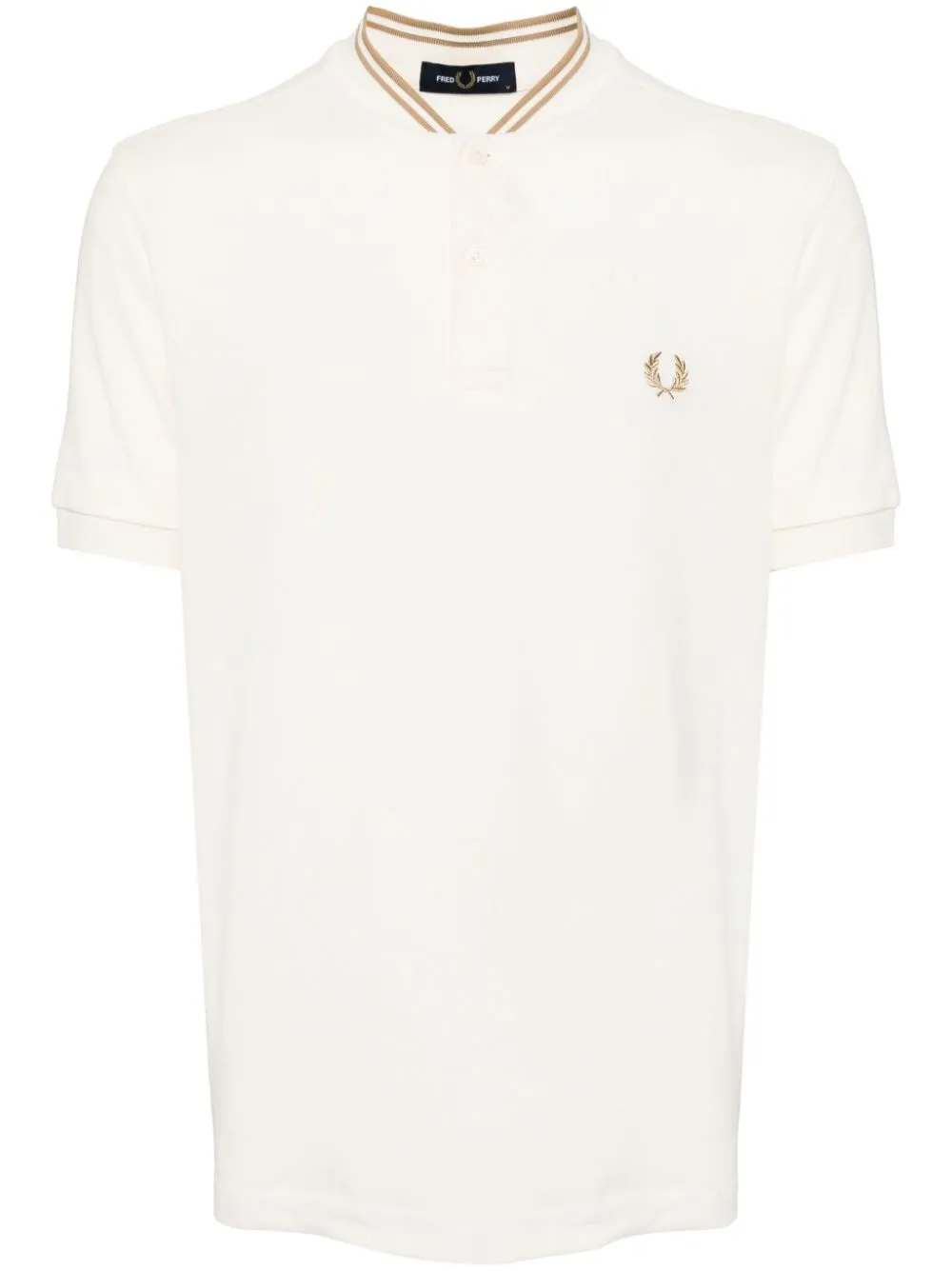 band-collar polo shirt