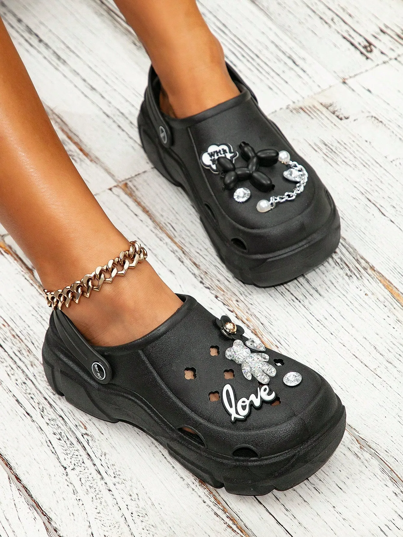 Bear Cartoon Thick Soled Hollow Out Sandals for Women