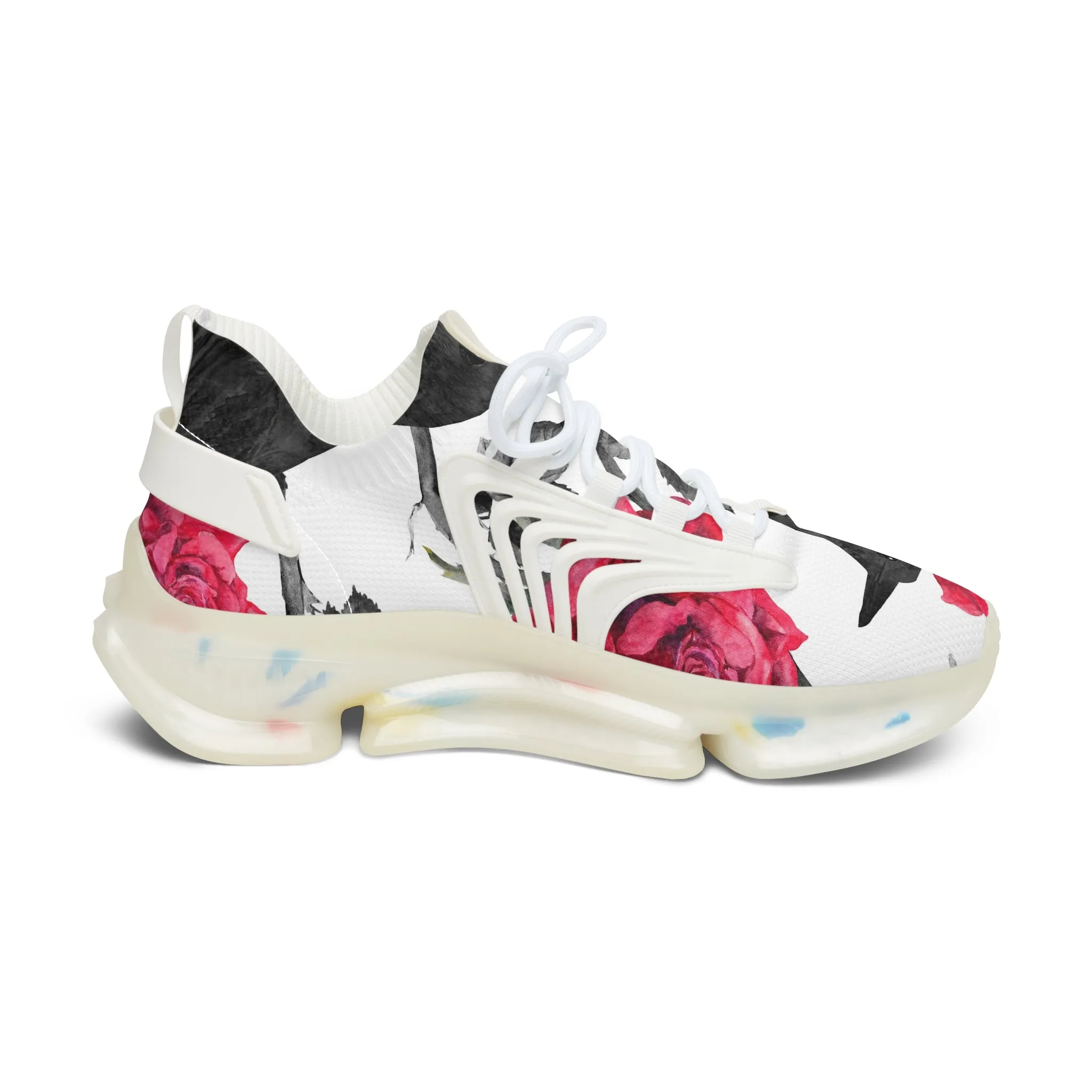 Black Crow and Rose Women's Mesh Sneakers