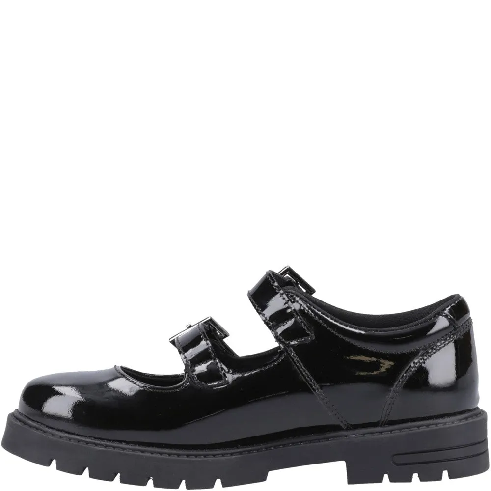 Black Ella Patent Junior School Shoes