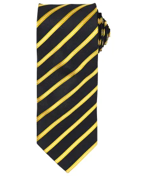 Black/Gold - Sports stripe tie