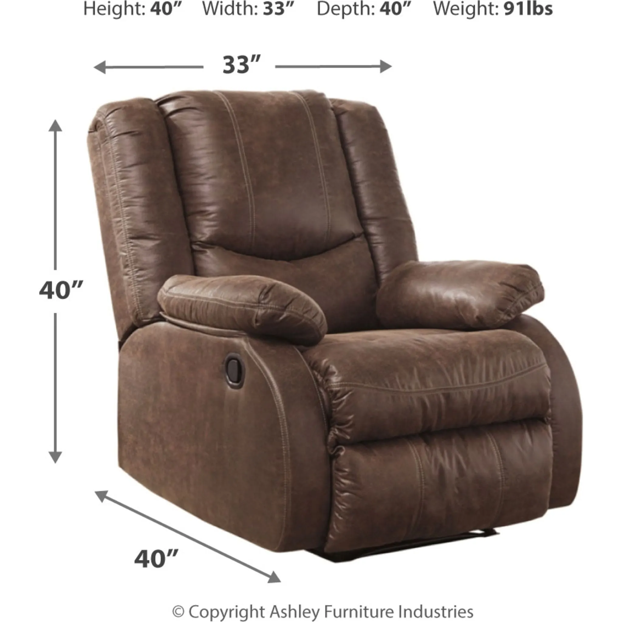 Bladewood Wall Hugger Recliner