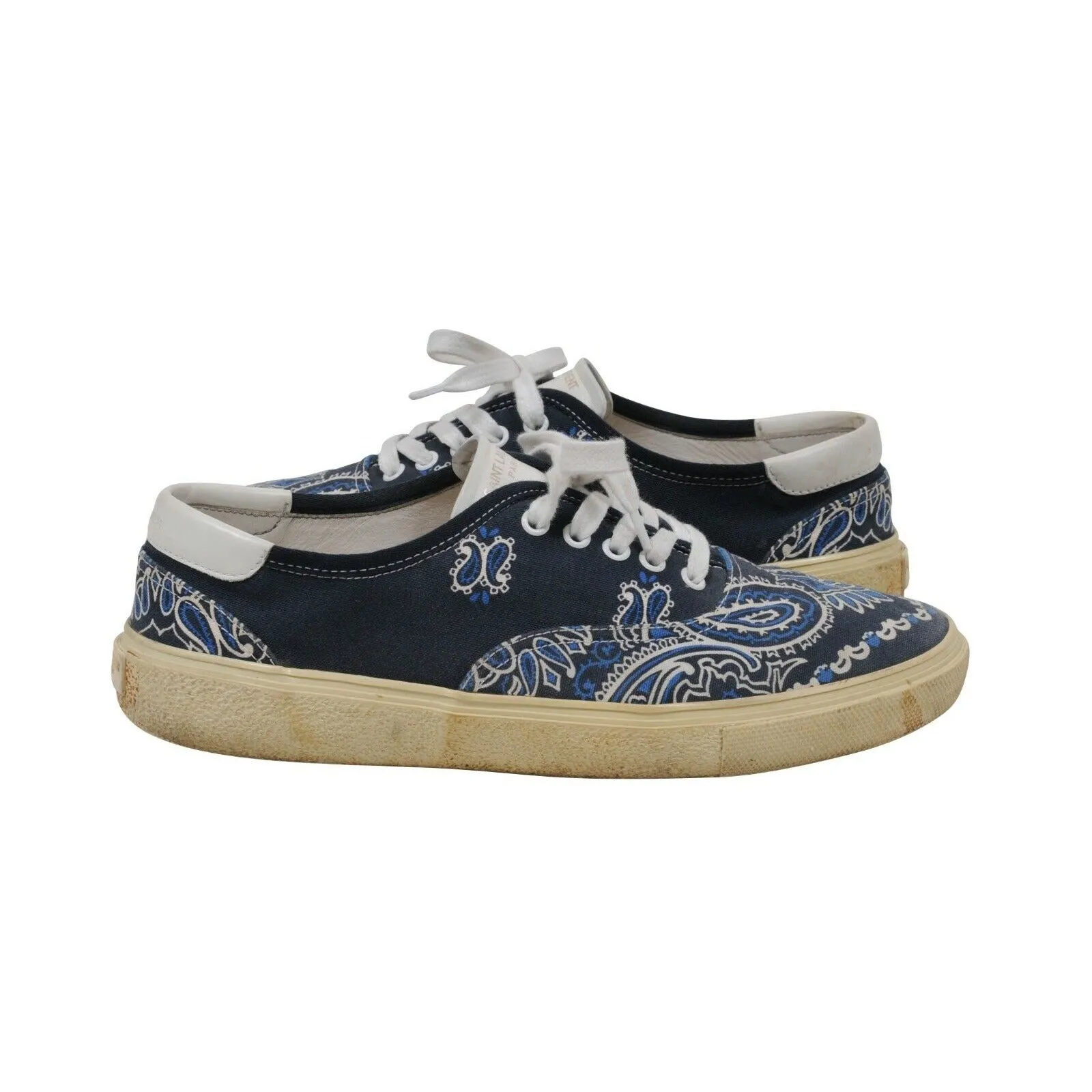 Blue Bandana Paisley Print Skate Sneakers