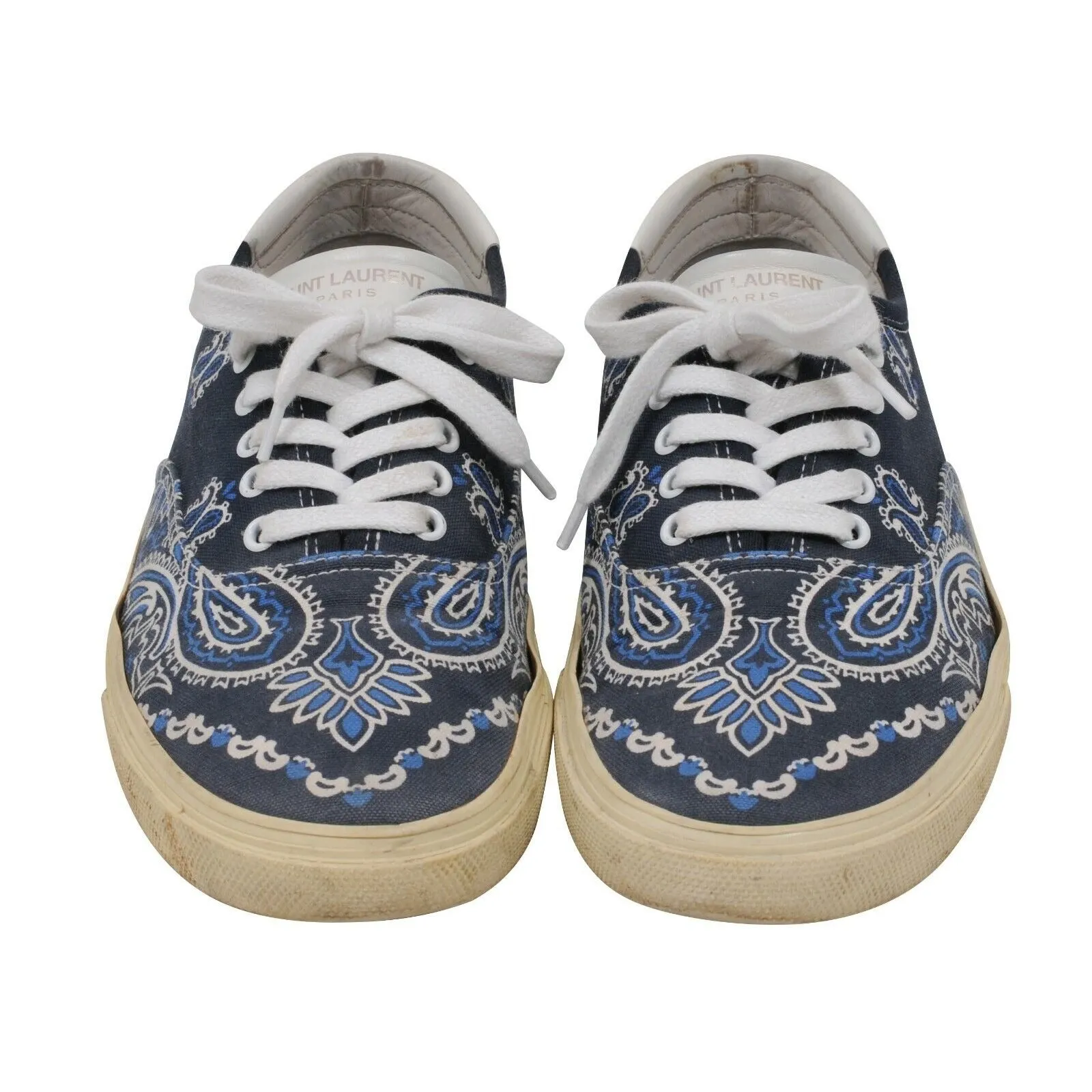 Blue Bandana Paisley Print Skate Sneakers