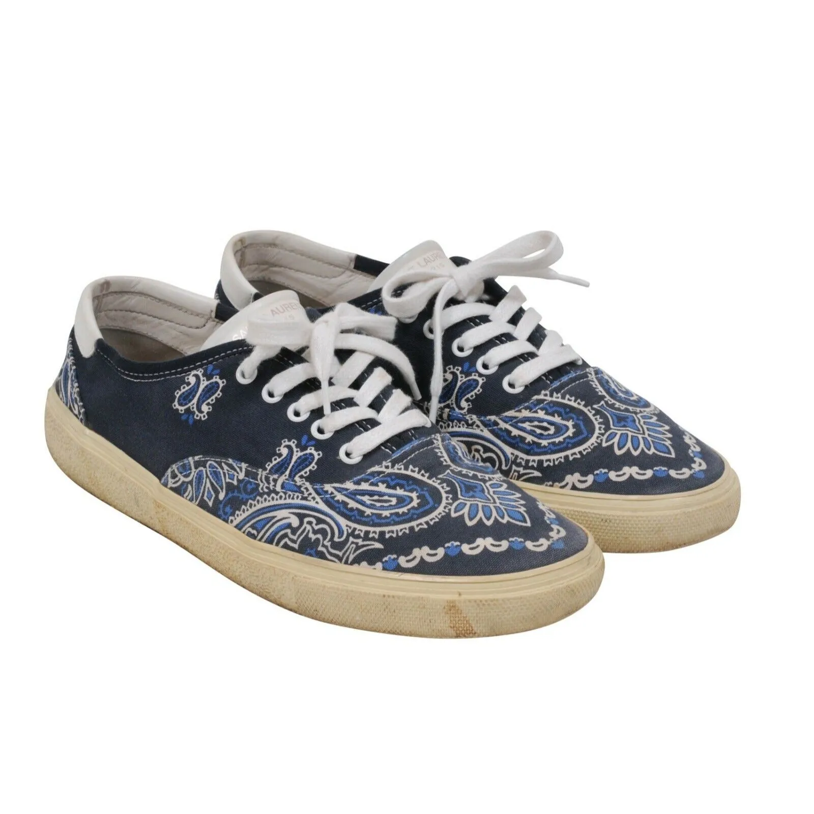 Blue Bandana Paisley Print Skate Sneakers