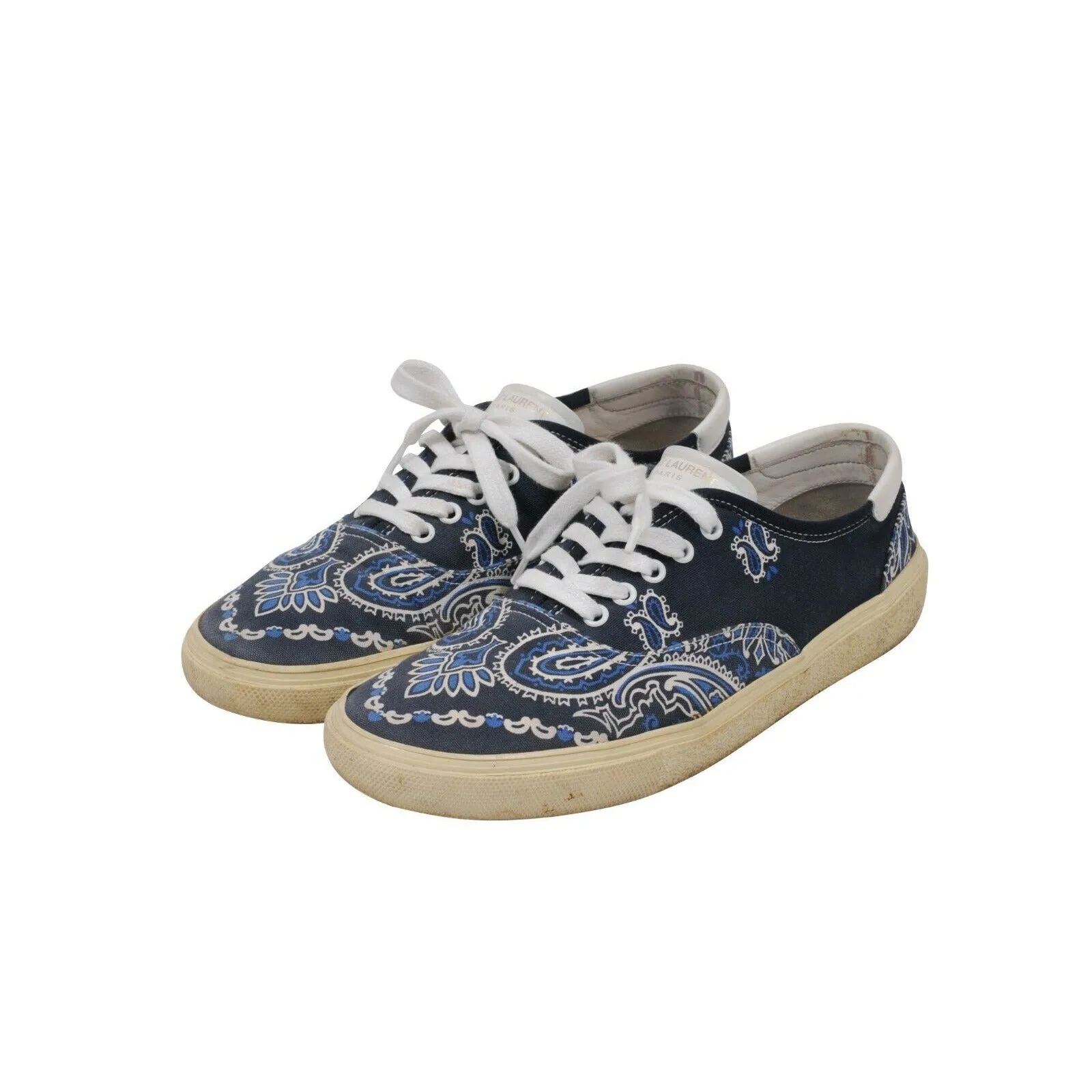 Blue Bandana Paisley Print Skate Sneakers