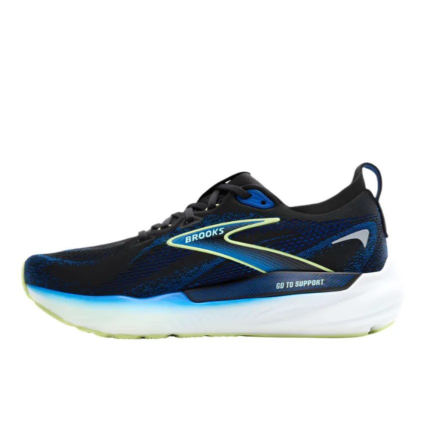 Brooks Mens Trainer Glycerin GTS 22 Black/Cobalt/Neo Yellow