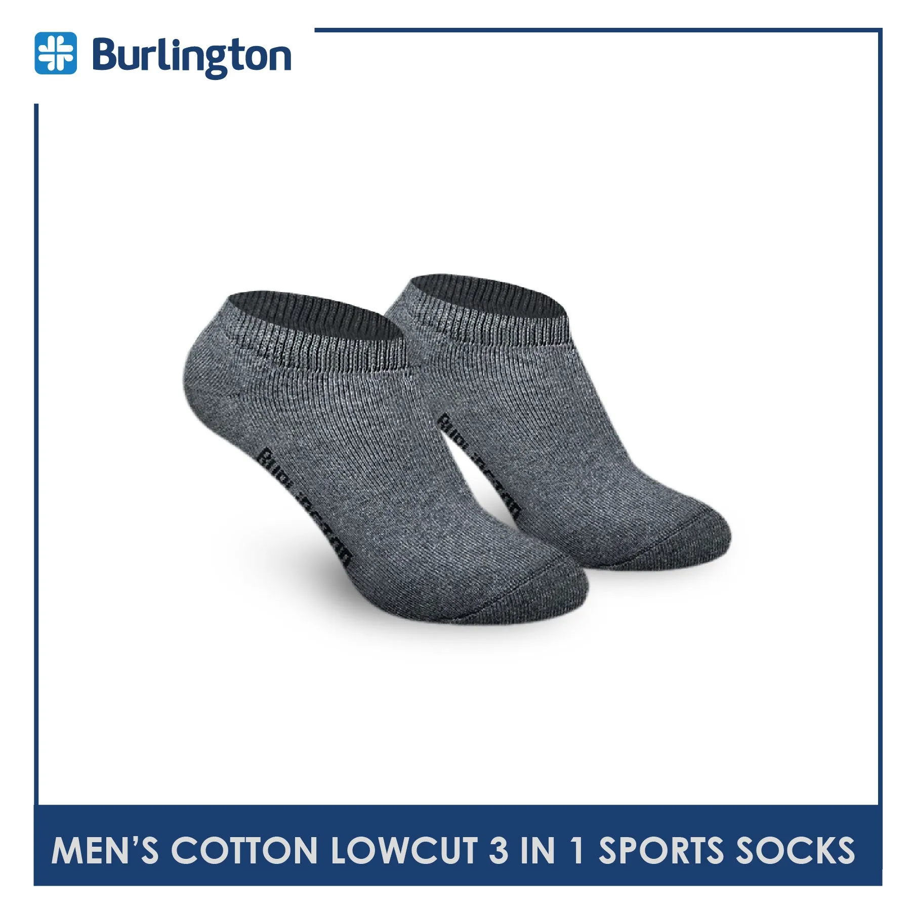 Burlington Men's Cotton Thick Sports Low Cut Socks 3 pairs in a pack 0219