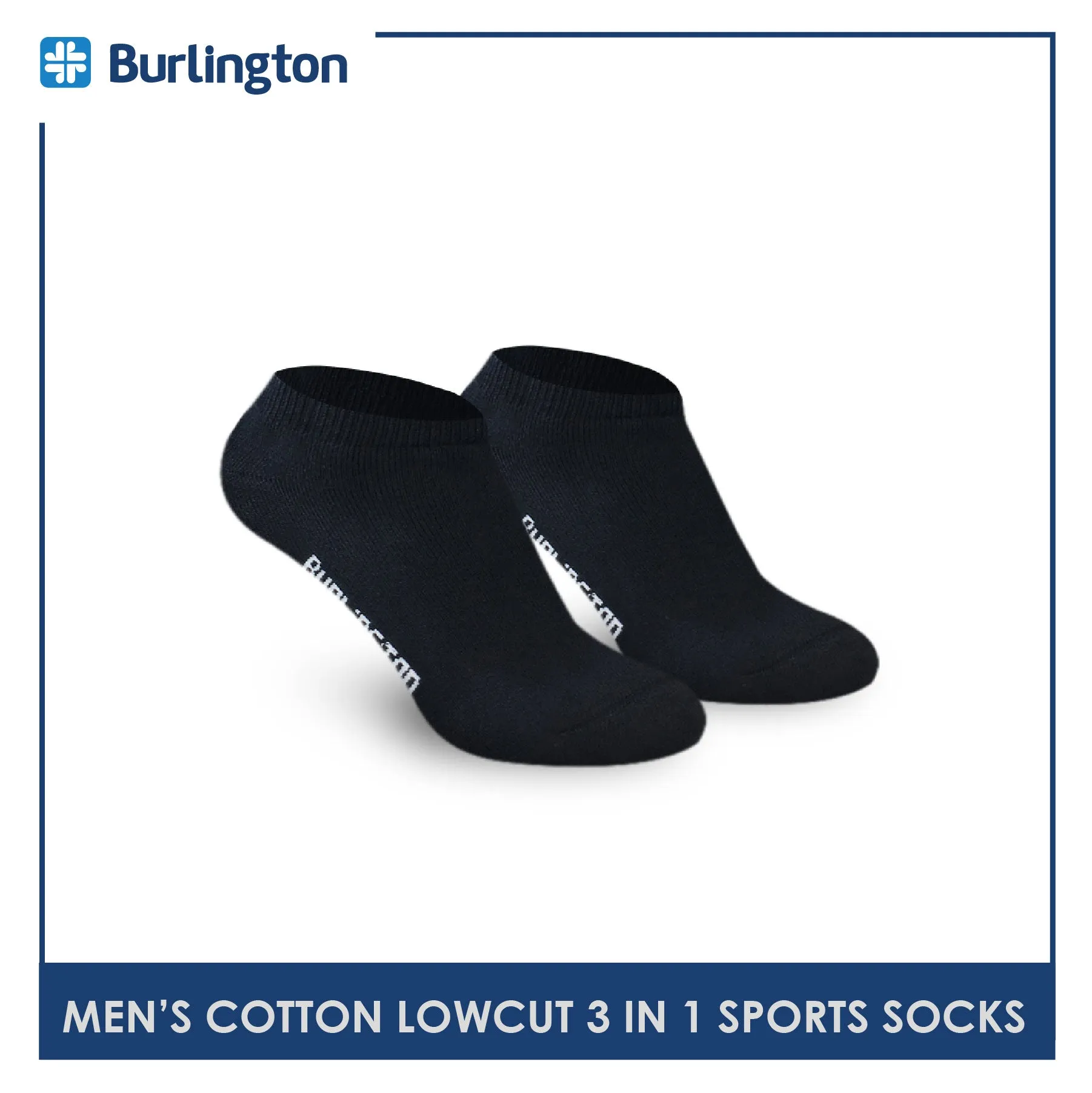 Burlington Men's Cotton Thick Sports Low Cut Socks 3 pairs in a pack 0219