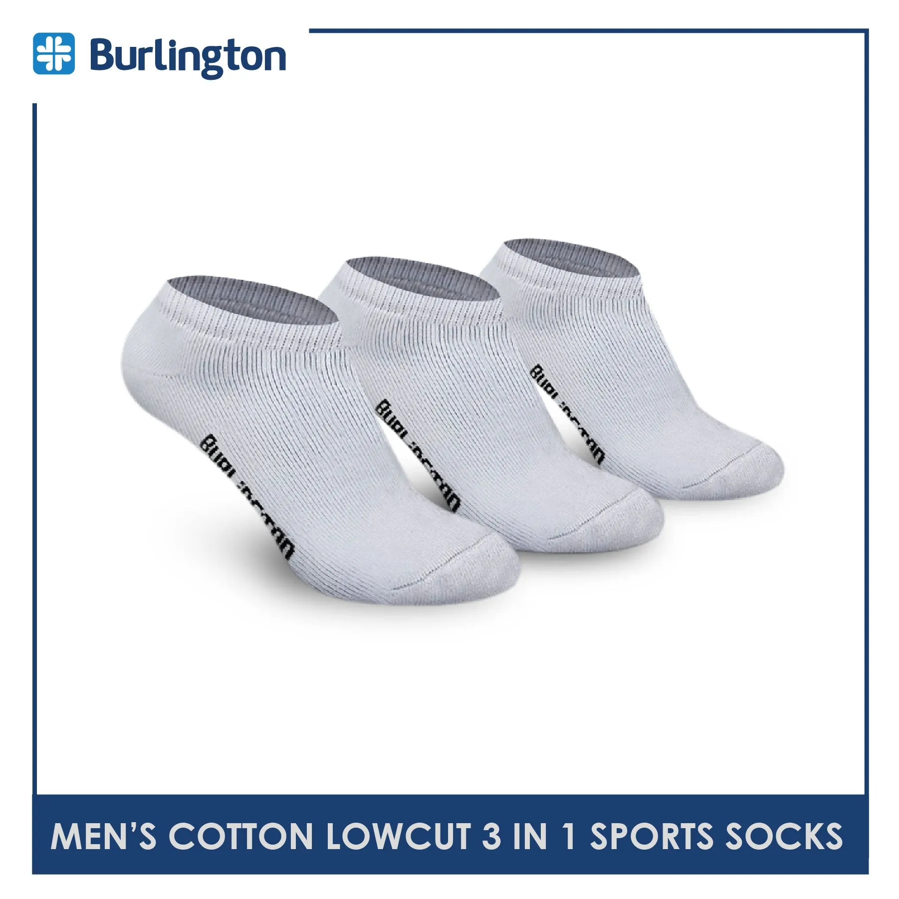 Burlington Men's Cotton Thick Sports Low Cut Socks 3 pairs in a pack 0219