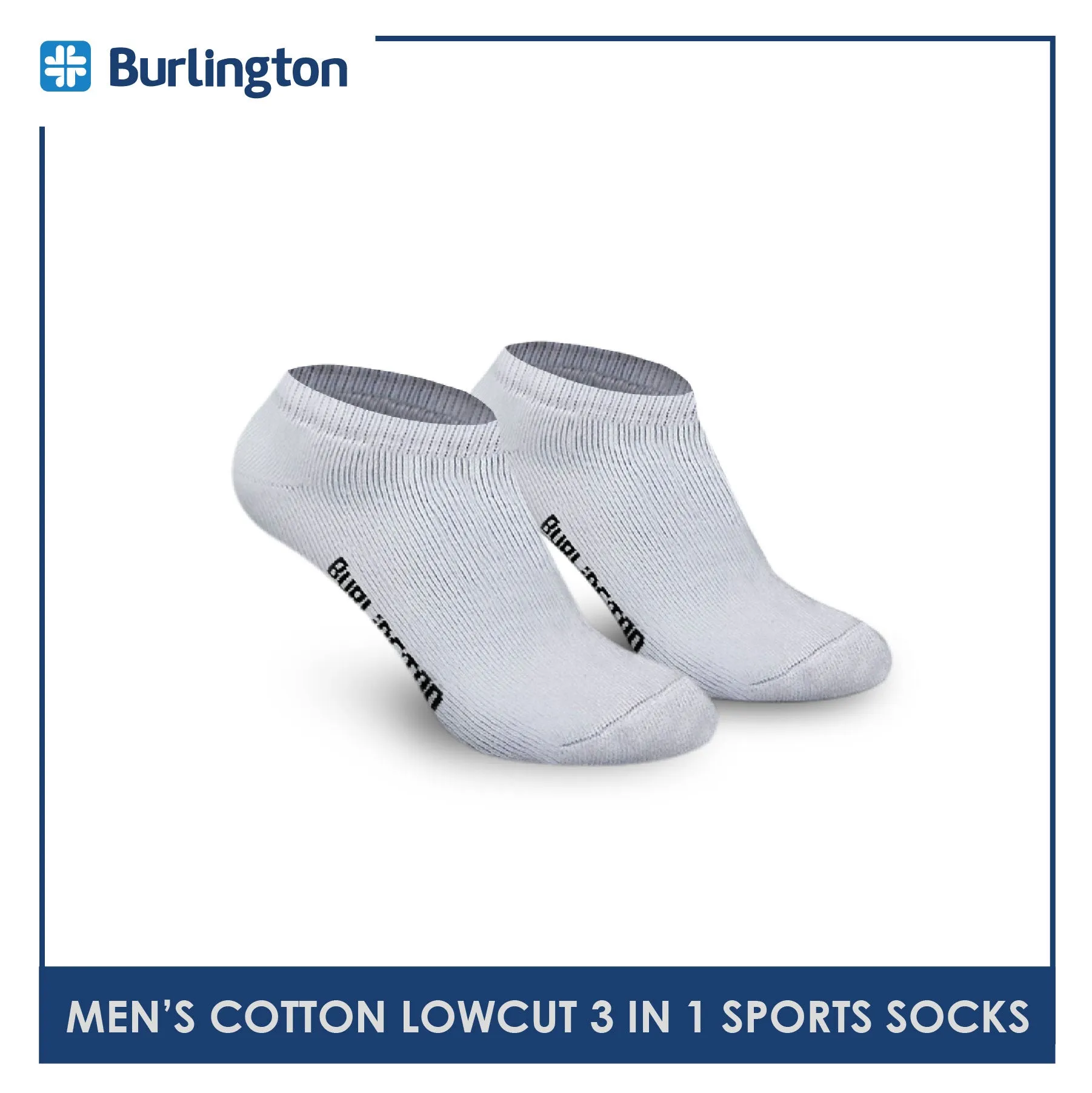 Burlington Men's Cotton Thick Sports Low Cut Socks 3 pairs in a pack 0219