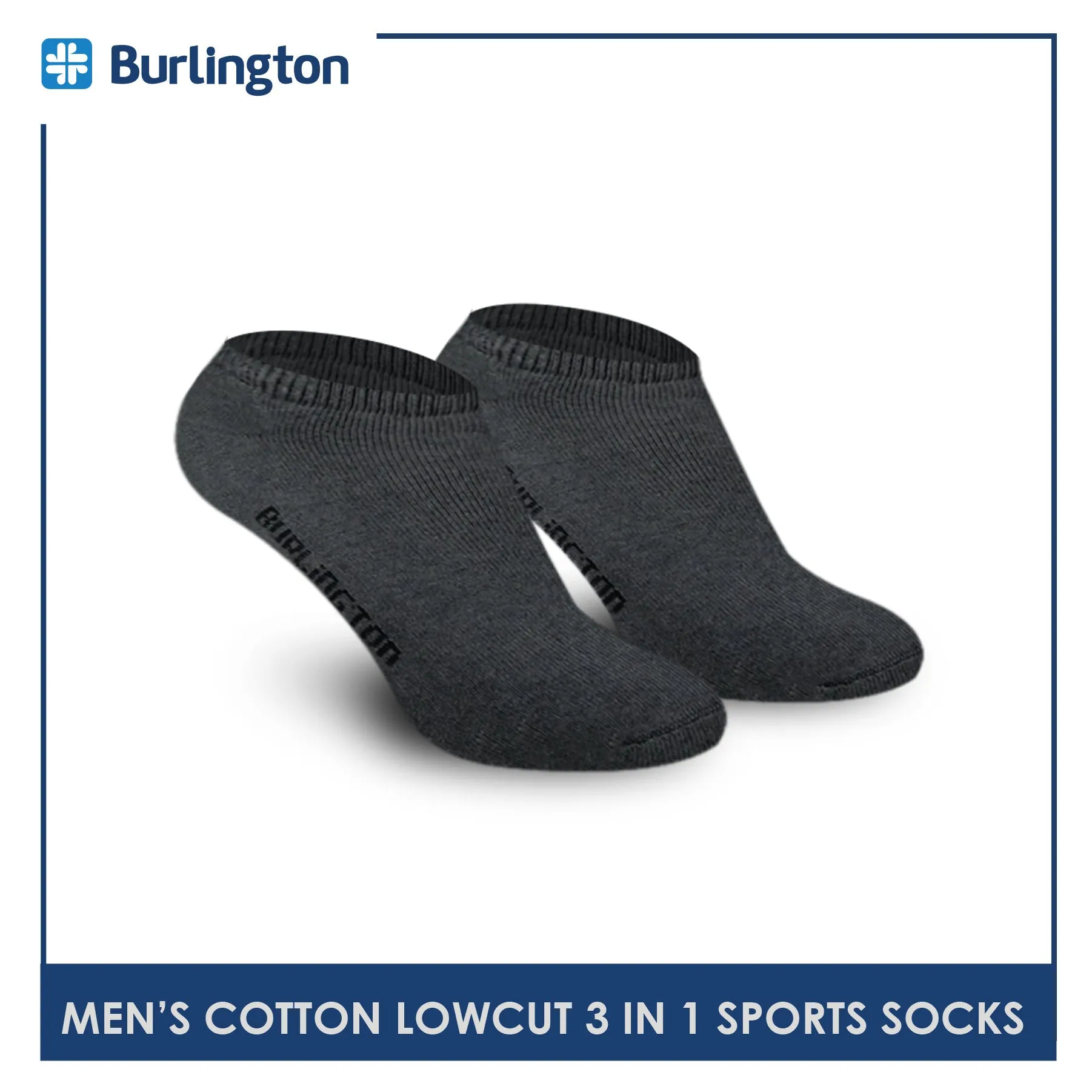 Burlington Men's Cotton Thick Sports Low Cut Socks 3 pairs in a pack 0219