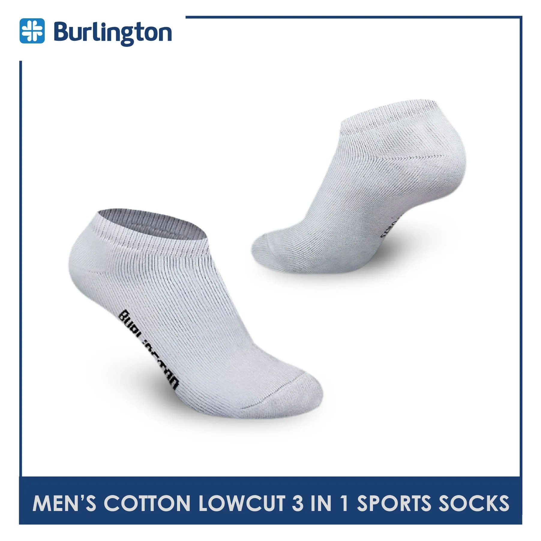 Burlington Men's Cotton Thick Sports Low Cut Socks 3 pairs in a pack 0219