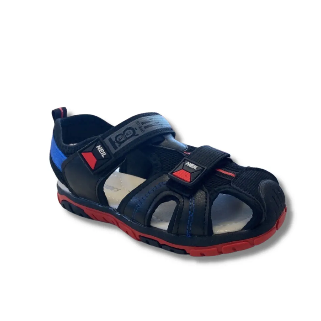 Closed Toe Sporty Boys Black Sandal