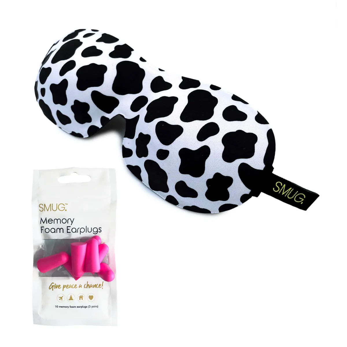 Contoured 3D Blackout Sleep Mask - Cow Print