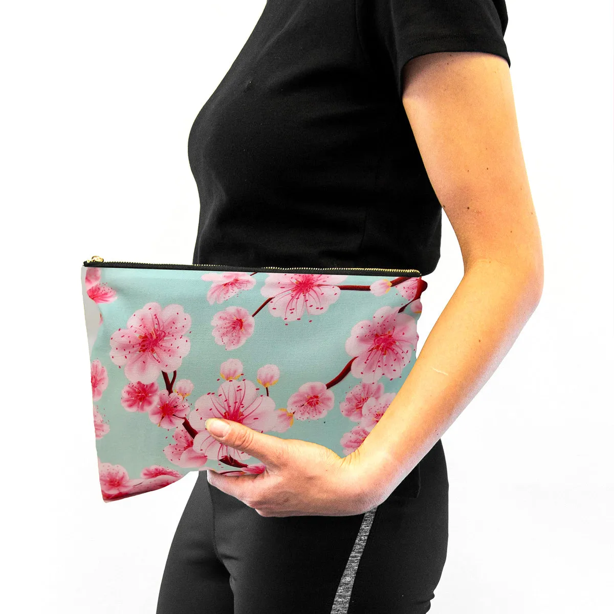 Contoured & Satin Sleep Mask Double Pack & Cherry Blossom Accessory Bag Set - Cherry Blossom Print