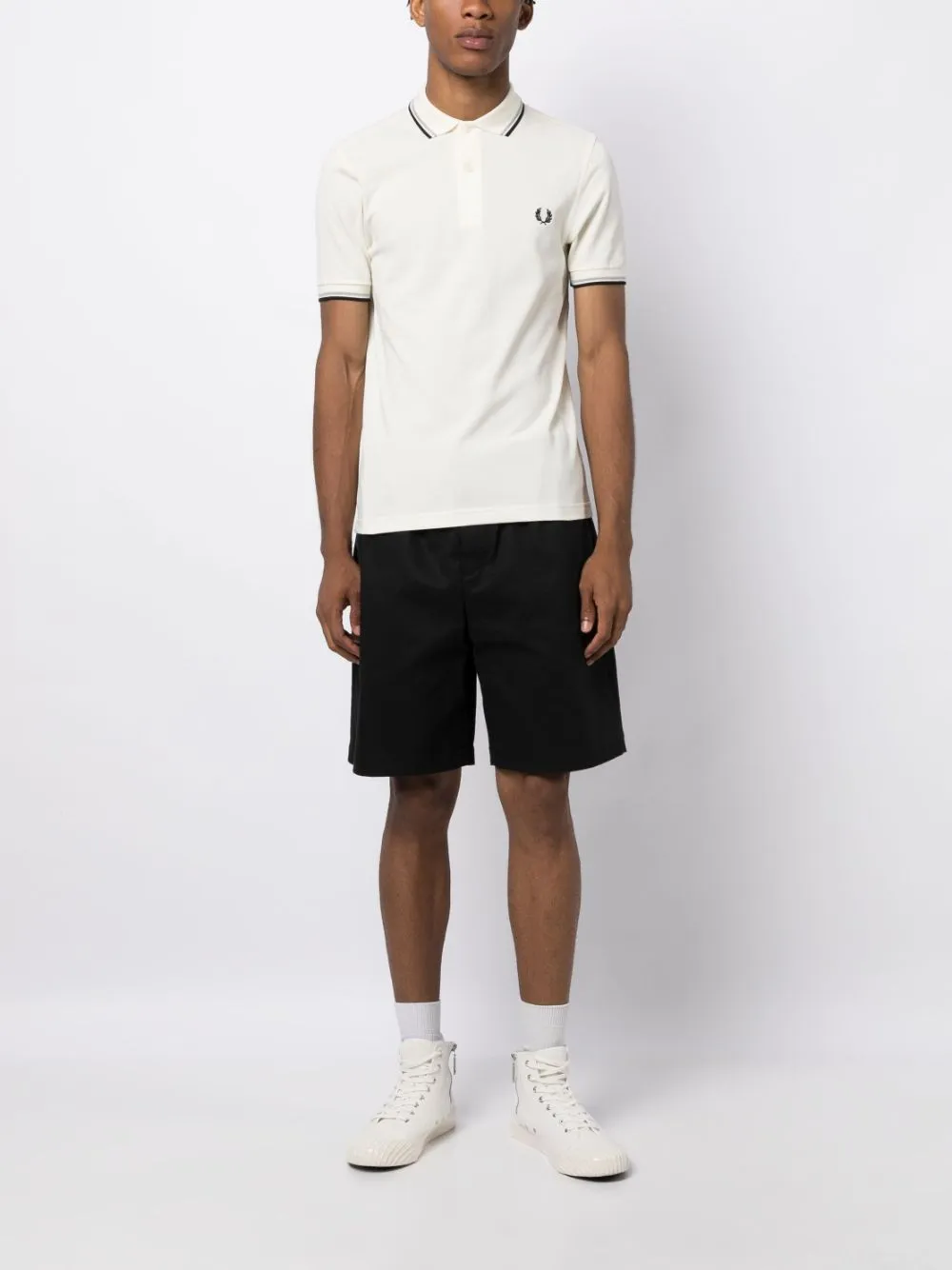 contrast-trim cotton polo shirt