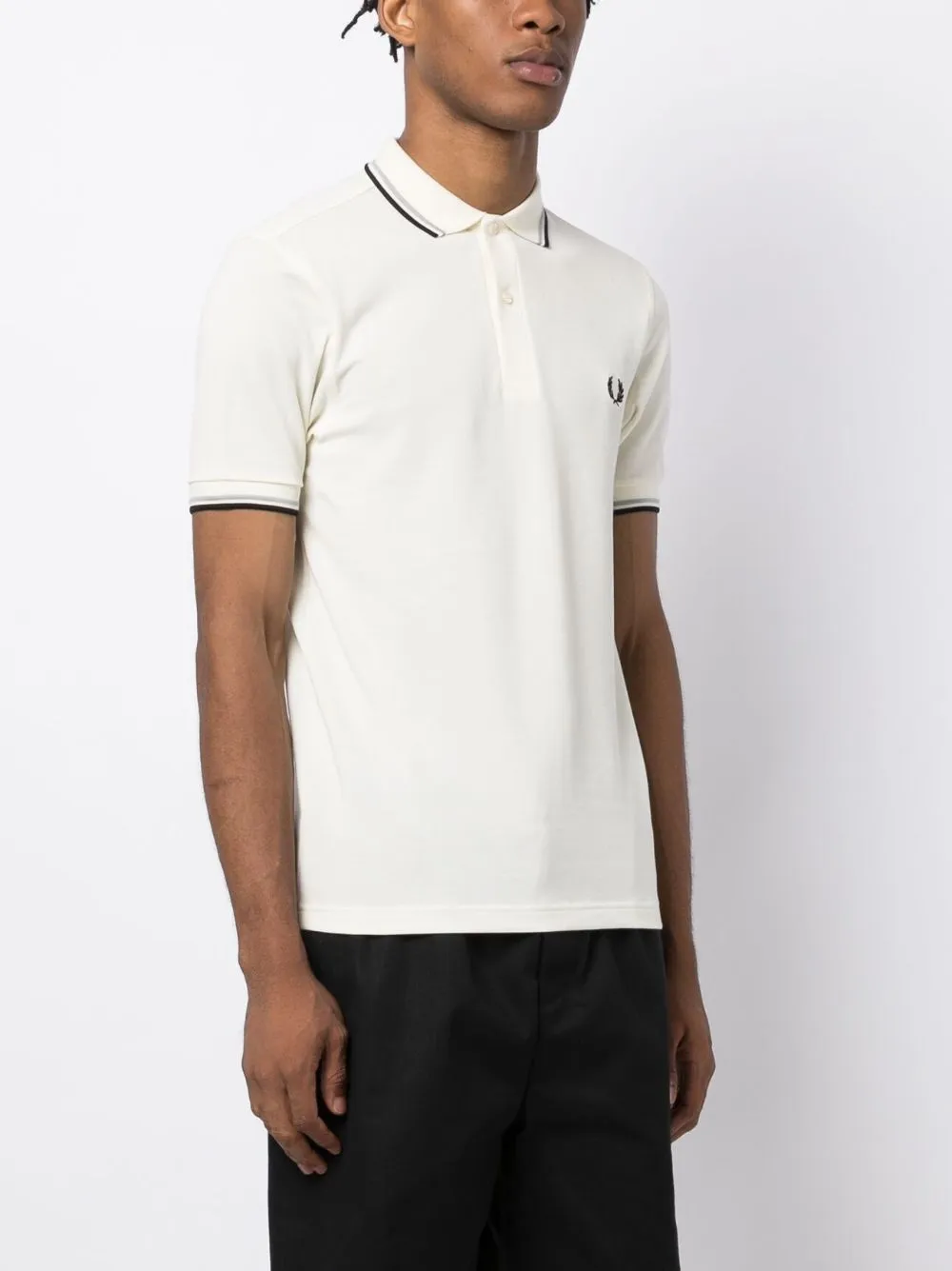 contrast-trim cotton polo shirt