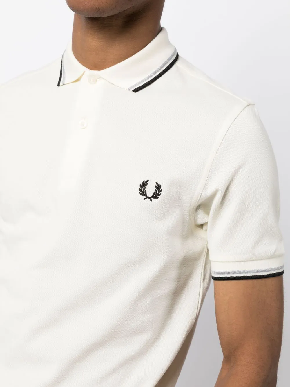 contrast-trim cotton polo shirt