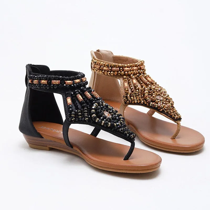 Crystal Wedge Sandals