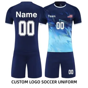 Custom Logo Men Soccer Jerseys in Royal Blue