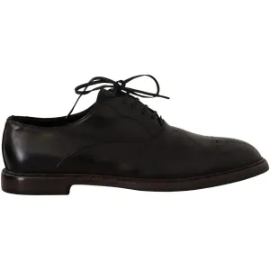 Dolce & Gabbana Elegant Black Leather Derby Formal Shoes