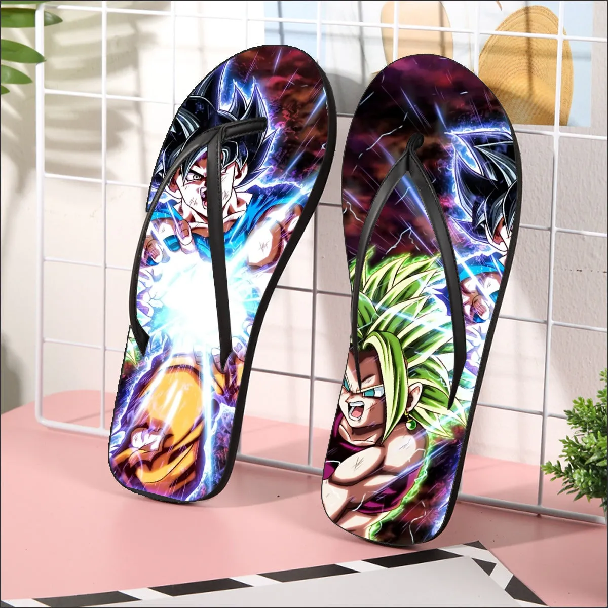 Dragon B Z Son Goku Powerful Kamehameha Released Flip Flops