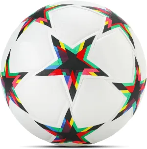 European Cup Soccer Balls Size 5,Unisex Training Football Soccer Ball Birthday Gift Soccer Ball Colorful Five-Pointed Star Good-Looking