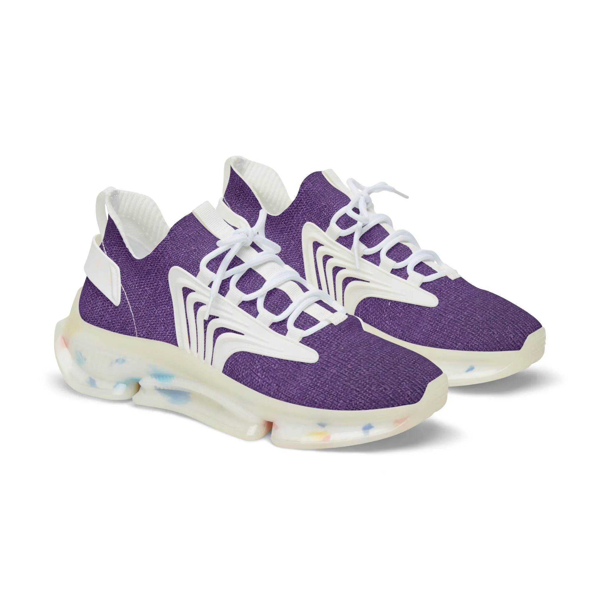 Faux Purple Silk Men's Mesh Sneakers