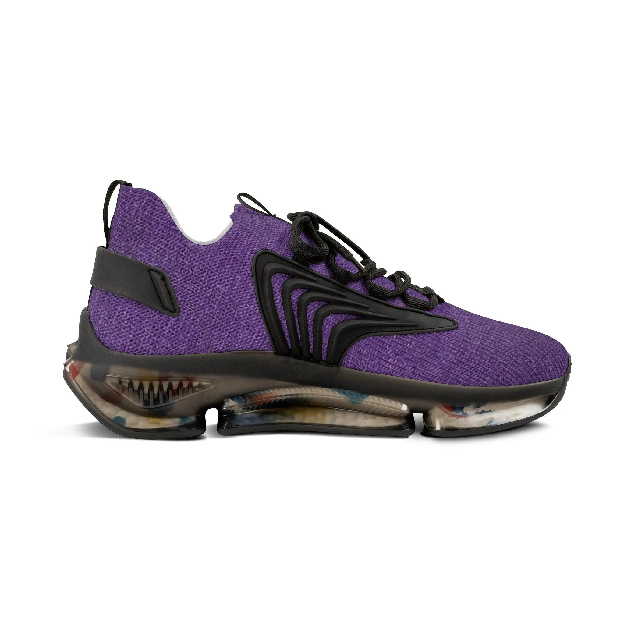 Faux Purple Silk Men's Mesh Sneakers