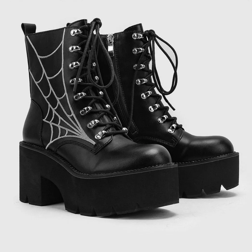 Halloween Chain Thick Soled Waterproof Platform Thick High Heel Boots