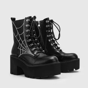 Halloween Chain Thick Soled Waterproof Platform Thick High Heel Boots