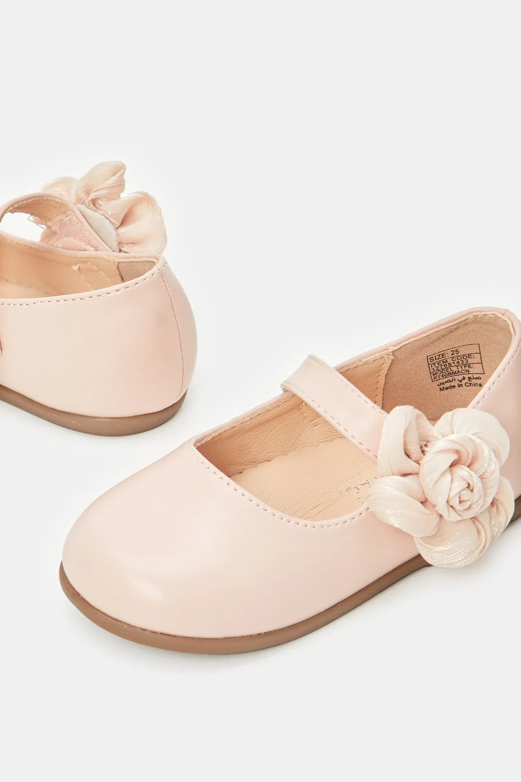 Infant Girls Pink Floral Ballerinas