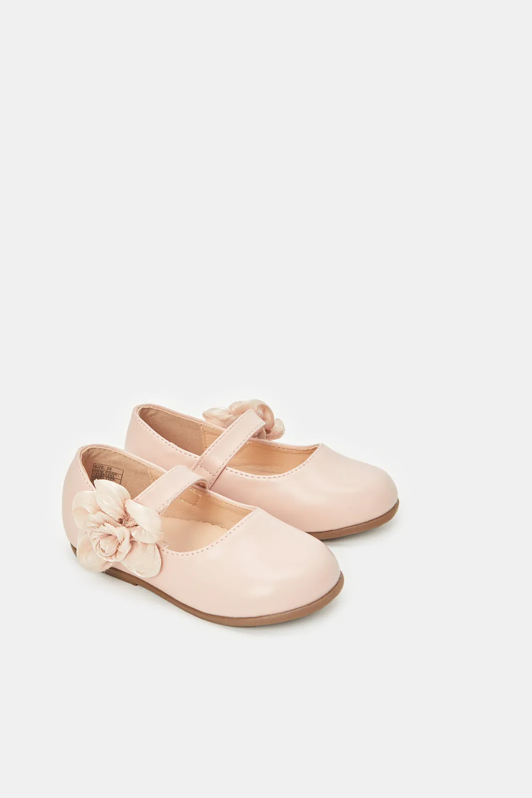 Infant Girls Pink Floral Ballerinas