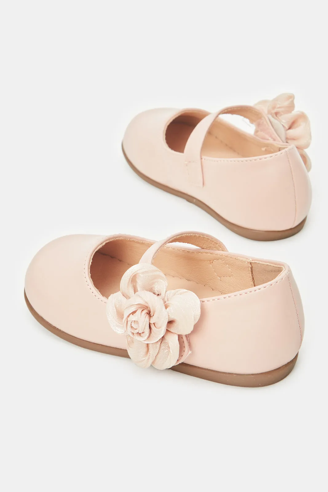 Infant Girls Pink Floral Ballerinas