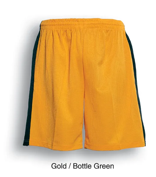 Kids Panel Soccer Shorts - Gold/Bottle Green