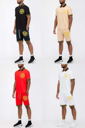 Lion Head Polo Short Set