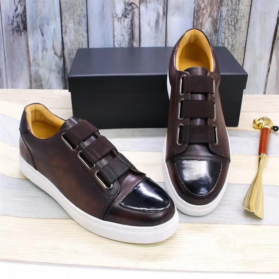 Luxury Cow Leather Hand-Painted Slip-On Shoes