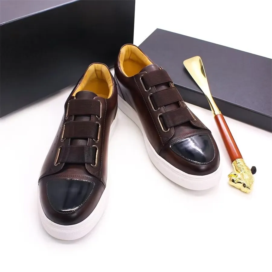 Luxury Cow Leather Hand-Painted Slip-On Shoes