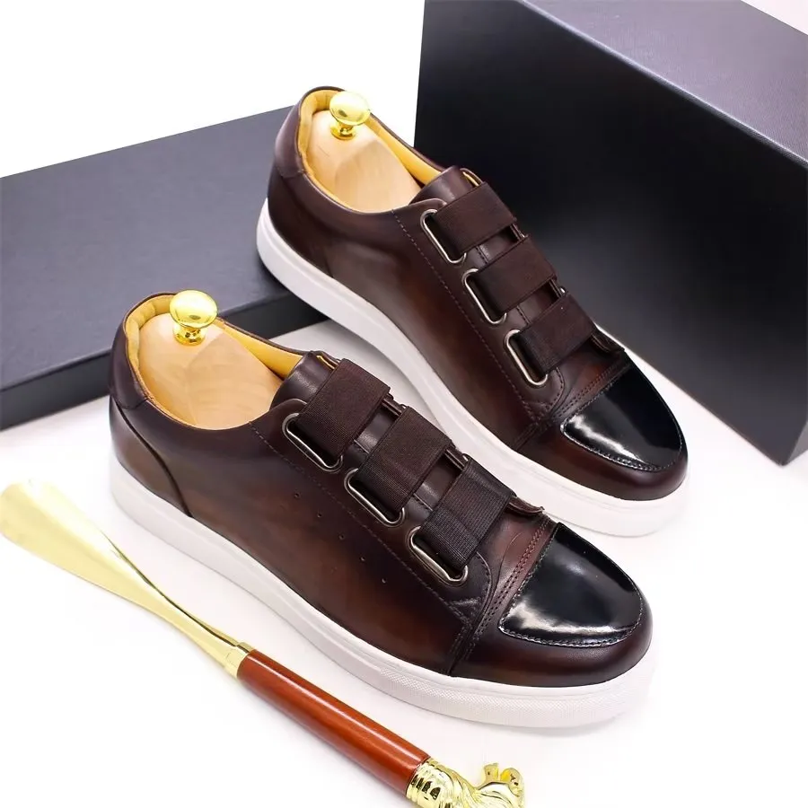 Luxury Cow Leather Hand-Painted Slip-On Shoes